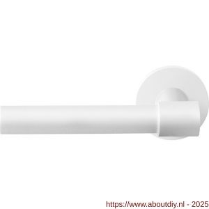 GPF Bouwbeslag ZwartWit 8249.62-00L/R Hipi Deux+ deurkruk gatdeel op rond rozet 50x8 mm links-rechtswijzend wit - A21014030 - afbeelding 1