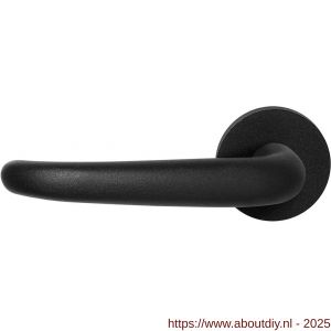 GPF Bouwbeslag ZwartWit 8250.61-00L/R Tino deurkruk gatdeel op rond rozet 50x8 mm links-rechtswijzend zwart - A21010344 - afbeelding 1