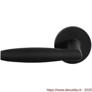 GPF Bouwbeslag ZwartWit 8265.61-00L/R Ika deurkruk gatdeel op rond rozet 50x8 mm links-rechtswijzend zwart - A21010346 - afbeelding 1