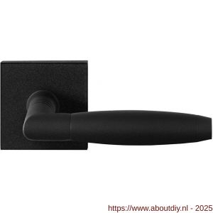 GPF Bouwbeslag ZwartWit 8265.61-02R Ika deurkruk gatdeel op vierkant rozet 50x50x8 mm rechtswijzend zwart - A21010348 - afbeelding 1