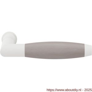 GPF Bouwbeslag ZwartWit 8277 Ika deurkruk haaks met trapezium eindknop wit-eiken whitewash - A21005850 - afbeelding 1