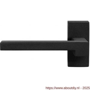 GPF Bouwbeslag ZwartWit 8285.61-01L Raa deurkruk gatdeel op rechthoekige rozet 70x32x10 mm linkswijzend zwart - A21010358 - afbeelding 1