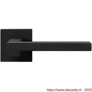 GPF Bouwbeslag ZwartWit 8285.61-02R Raa deurkruk gatdeel op vierkant rozet 50x50x8 mm rechtswijzend zwart - A21010361 - afbeelding 1