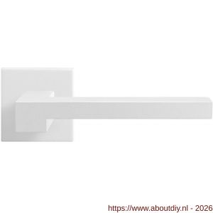GPF Bouwbeslag ZwartWit GPF8287.62-02R Raa deurkruk gatdeel op vierkant rozet 50x50x8 mm rechtswijzend wit - A21014050 - afbeelding 1