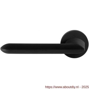 GPF Bouwbeslag ZwartWit 8290.61-00L Wini deurkruk gatdeel op rond rozet 50x8 mm linkswijzend zwart - A21010366 - afbeelding 1