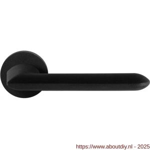 GPF Bouwbeslag ZwartWit 8290.61-00R Wini deurkruk gatdeel op rond rozet 50x8 mm rechtswijzend zwart - A21010367 - afbeelding 1