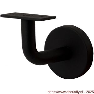 GPF Bouwbeslag ZwartWit 8780.61 leuninghouder 75 mm hoog 64 mm rozet vlak zadel zwart - A21005232 - afbeelding 1