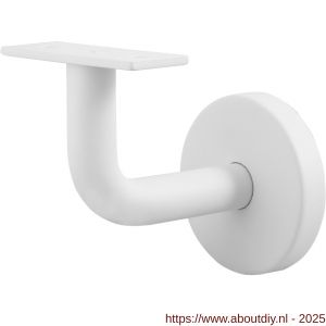 GPF Bouwbeslag ZwartWit 8780.62 leuninghouder 75 mm hoog 64 mm rozet vlak zadel wit - A21005231 - afbeelding 1