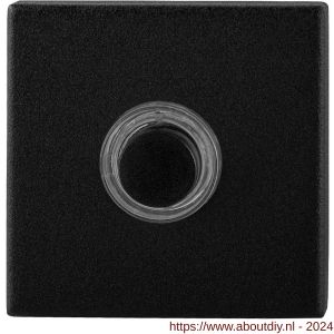 GPF Bouwbeslag ZwartWit 8826.02 beldrukker vierkant 50x50x8 mm met zwarte button zwart - A21000171 - afbeelding 1
