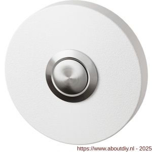GPF Bouwbeslag ZwartWit 8827.49 beldrukker rond 50x8 mm met RVS button wit - A21008961 - afbeelding 1