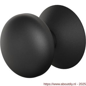 GPF Bouwbeslag ZwartWit 8829.61 Paddenstoel voordeurknop 65 mm op rozet 70 mm zwart - A21008856 - afbeelding 1