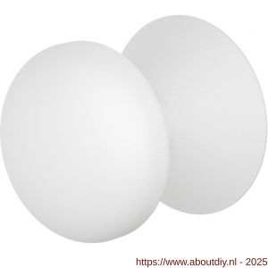 GPF Bouwbeslag ZwartWit 8829.62 Paddenstoel voordeurknop 65 mm op rozet 70 mm wit - A21008857 - afbeelding 1