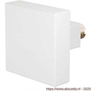 GPF Bouwbeslag ZwartWit 8856.62 S5 vierkante knop 53x53x16 mm voor veiligheids schilden vast met wisselstift wit - A21008604 - afbeelding 1