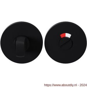 GPF Bouwbeslag Entree 8903VZ toiletgarnituur 53x6 mm stift 8 mm met rood-wit indicator zwart - A21011408 - afbeelding 1