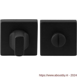 GPF Bouwbeslag ZwartWit 8910.02 toiletgarnituur vierkant 50x50x8 mm stift 8 mm grote knop zwart - A21003812 - afbeelding 1