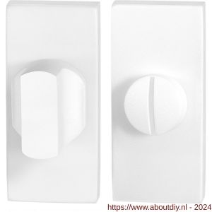 GPF Bouwbeslag ZwartWit 8911.41 toiletgarnituur rechthoekig 70x32 mm stift 5 mm grote knop wit - A21008656 - afbeelding 1
