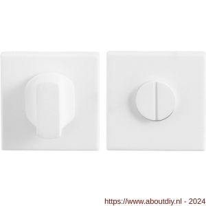 GPF Bouwbeslag ZwartWit 8911.42 toiletgarnituur vierkant 50x50x8 mm stift 5 mm grote knop wit - A21005917 - afbeelding 1