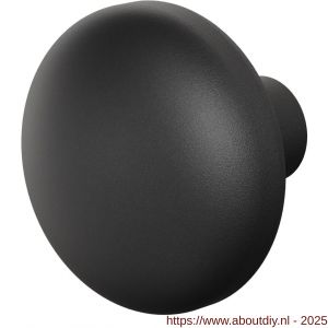GPF Bouwbeslag ZwartWit 8957.61 S3 Paddenstoel knop 65 mm vast met metaalschroef M10 zwart - A21011036 - afbeelding 1