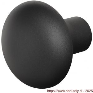 GPF Bouwbeslag ZwartWit 8959.61 S2 Paddenstoel knop 52 mm vast met knopvastzetter zwart - A21011037 - afbeelding 1