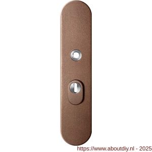 GPF Bouwbeslag Anastasius GPF9008.A2 PC55 veiligheids buitenschild gatdeel SKG*** 248x52x11 mm afgerond kerntrekbeveiliging PC55 massief Bronze blend - A21012839 - afbeelding 1