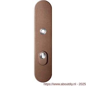 GPF Bouwbeslag Anastasius GPF9008.A2 PC72 veiligheids buitenschild gatdeel SKG*** 248x52x11 mm afgerond kerntrekbeveiliging PC72 massief Bronze blend - A21012840 - afbeelding 1