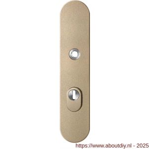 GPF Bouwbeslag Anastasius 9008.A4 veiligheids buitenschild SKG*** 248x52x11 mm afgerond met kerntrekbeveiliging PC72 massief Champagne blend - A21012846 - afbeelding 1