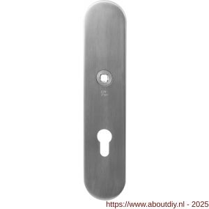 GPF Bouwbeslag RVS 9102.72 veiligheids binnenschild SKG*** 248x52x8 mm afgerond PC72 RVS geborsteld - A21004839 - afbeelding 1