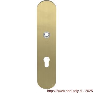 GPF Bouwbeslag PVD 9102.72P4 veiligheids binnenschild SKG*** 248x52x8 mm afgerond PC72 PVD mat messing - A21004769 - afbeelding 1