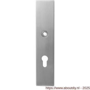 GPF Bouwbeslag RVS 9112.00 veiligheids binnenschild SKG*** 248x52x8 mm rechthoekig blind met krukgat RVS geborsteld - A21004781 - afbeelding 1