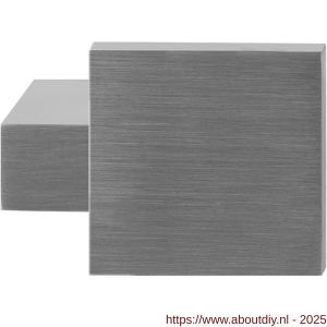 GPF Bouwbeslag RVS 9208.09 S4 massief kort verkropte knop vierkant 69/48x48x13 mm voor veiligheids schilden vast met bout M10 RVS geborsteld - A21000319 - afbeelding 1