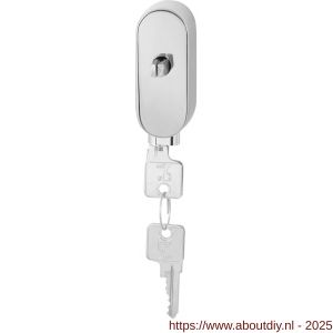 GPF Bouwbeslag RVS GPF9250.49EL draaikiepmechanisme afsluitbaar SKG*** ovaal 83x34x31 mm met stift binnenzijde 40 mm RVS gepolijst - A21008134 - afbeelding 1