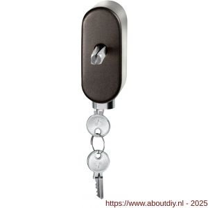 GPF Bouwbeslag Anastasius GPF9250.A1.0040 draaikiepmechanisme afsluitbaar SKG*** ovaal 83x34x31 mm met stift binnenzijde 40 mm Dark blend - A21011441 - afbeelding 1