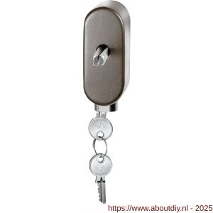 GPF Bouwbeslag Anastasius GPF9250.A3.0040 draaikiepmechanisme afsluitbaar SKG*** ovaal 83x34x31 mm met stift binnenzijde 40 mm Mocca blend - A21011445 - afbeelding 1