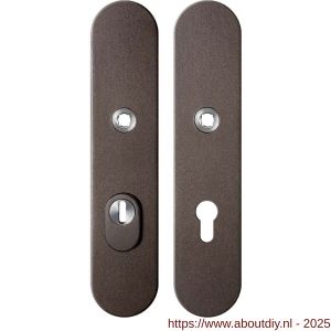 GPF Bouwbeslag Anastasius GPF9308.A1 PC72 veiligheids schilden SKG*** 248x52 mm massief afgerond kerntrekbeveiliging PC72 Dark blend - A21012861 - afbeelding 1