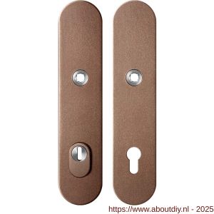 GPF Bouwbeslag Anastasius GPF9308.A2 PC92 veiligheids schilden SKG*** 248x52 mm massief afgerond kerntrekbeveiliging PC92 Bronze blend - A21012865 - afbeelding 1