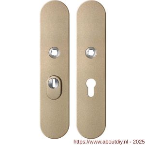 GPF Bouwbeslag Anastasius GPF9308.A4 PC55 veiligheids schilden SKG*** 248x52 mm massief afgerond kerntrekbeveiliging PC55 Champagne blend - A21012869 - afbeelding 1