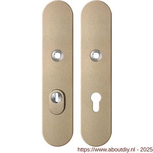 GPF Bouwbeslag Anastasius GPF9308.A4 PC72 veiligheids schilden SKG*** 248x52 mm massief afgerond kerntrekbeveiliging PC72 Champagne blend - A21012870 - afbeelding 1