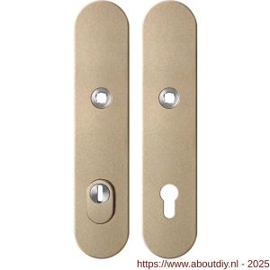 GPF Bouwbeslag Anastasius GPF9308.A4 PC92 veiligheids schilden SKG*** 248x52 mm massief afgerond kerntrekbeveiliging PC92 Champagne blend - A21012871 - afbeelding 1