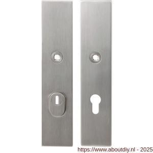 GPF Bouwbeslag RVS GPF9318.92 veiligheids schilden SKG*** 248x52 mm massief rechthoekig kerntrekbeveiliging PC92 RVS geborsteld - A21004871 - afbeelding 1