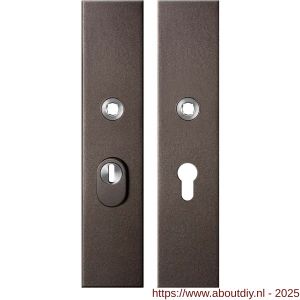 GPF Bouwbeslag Anastasius GPF9318.A1 PC55 veiligheids schilden SKG*** 248x52 mm massief rechthoekig kerntrekbeveiliging PC55 Dark blend - A21012872 - afbeelding 1