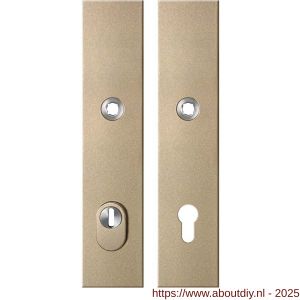 GPF Bouwbeslag Anastasius GPF9318.A4 PC92 veiligheids schilden SKG*** 248x52 mm massief rechthoekig kerntrekbeveiliging PC92 Champagne blend - A21012883 - afbeelding 1