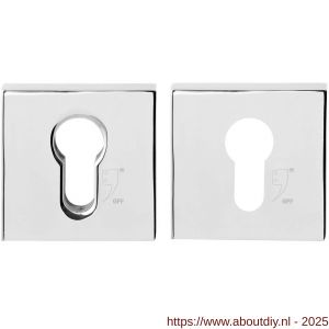 GPF Bouwbeslag RVS GPF9386.49 Set veiligheidsrozet vierkant 54 mm SKG*** RVS gepolijst - A21012896 - afbeelding 1
