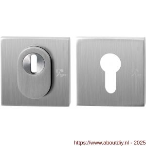 GPF Bouwbeslag RVS GPF9387.09 Set veiligheidsrozet vierkant 54x54 mm SKG*** kerntrekbeveiliging RVS geborsteld - A21013001 - afbeelding 1