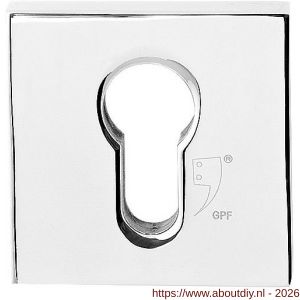 GPF Bouwbeslag RVS GPF9387.49 veiligheidsbinnenrozet vierkant 54 mm SKG*** RVS gepolijst - A21012897 - afbeelding 1