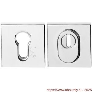 GPF Bouwbeslag RVS GPF9387.49 Set veiligheidsrozet vierkant 54 mm SKG*** kerntrekbeveiliging RVS gepolijst - A21013003 - afbeelding 1