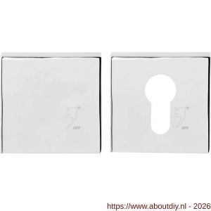 GPF Bouwbeslag RVS GPF9388.49 Set veiligheidsrozet vierkant 54 mm SKG*** buiten blind RVS gepolijst - A21012899 - afbeelding 1