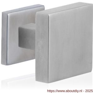 GPF Bouwbeslag RVS 9825.09 vierkante voordeurknop 70x70 mm op rozet 53x53x8 mm RVS geborsteld - A21000311 - afbeelding 1