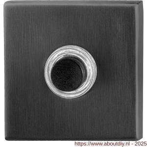 GPF Bouwbeslag PVD 9826.02P1 beldrukker vierkant 50x50x8 mm met zwarte button PVD antraciet - A21005981 - afbeelding 1