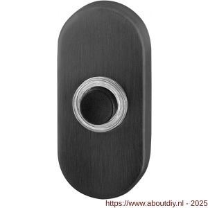 GPF Bouwbeslag PVD 9826.04P1 beldrukker ovaal 70x32x10 mm met zwarte button PVD antraciet - A21006090 - afbeelding 1