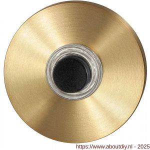 GPF Bouwbeslag PVD 9826.09P4 beldrukker rond 50x8 mm met zwarte button PVD mat messing - A21005987 - afbeelding 1